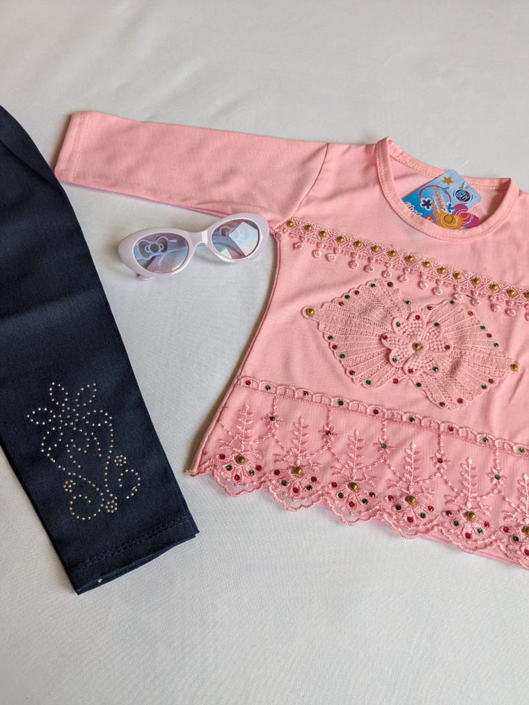 Fine jersy with denim pent