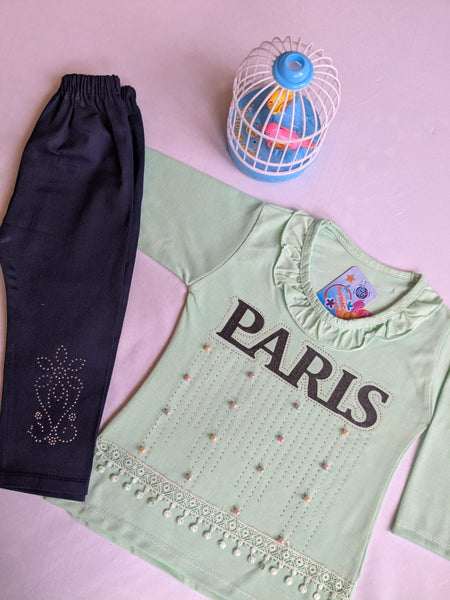 Fine jersey with denim pent